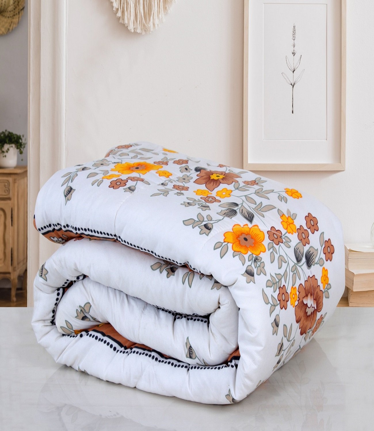 LINENWALAS Printed Double Bed AC Comforter Bedsheet Set - Image 2