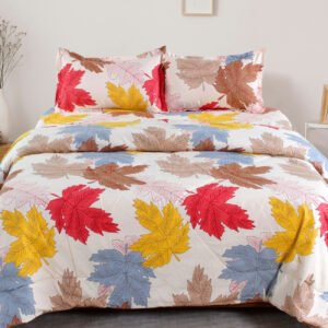 Autumn Leaves Stripped AC Comforter Bedsheet Set Autumn Leaves Stripped AC Comforter Bedsheet Set